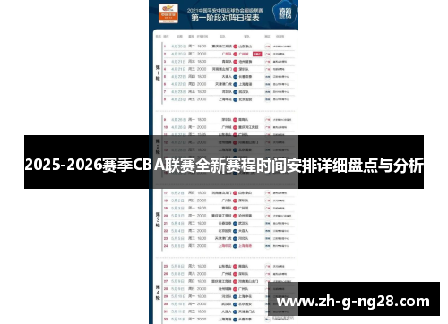 2025-2026赛季CBA联赛全新赛程时间安排详细盘点与分析